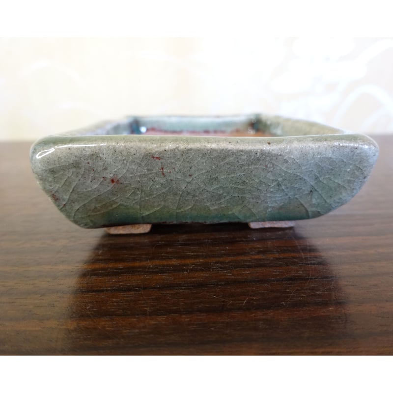 中古】盆栽鉢 天龍焼 楽雅 天龍 石仙 小型 長辺 約12.7cm 中古】盆栽鉢 天龍焼 楽雅 天龍 石仙 小型 長辺 約12.7cm
