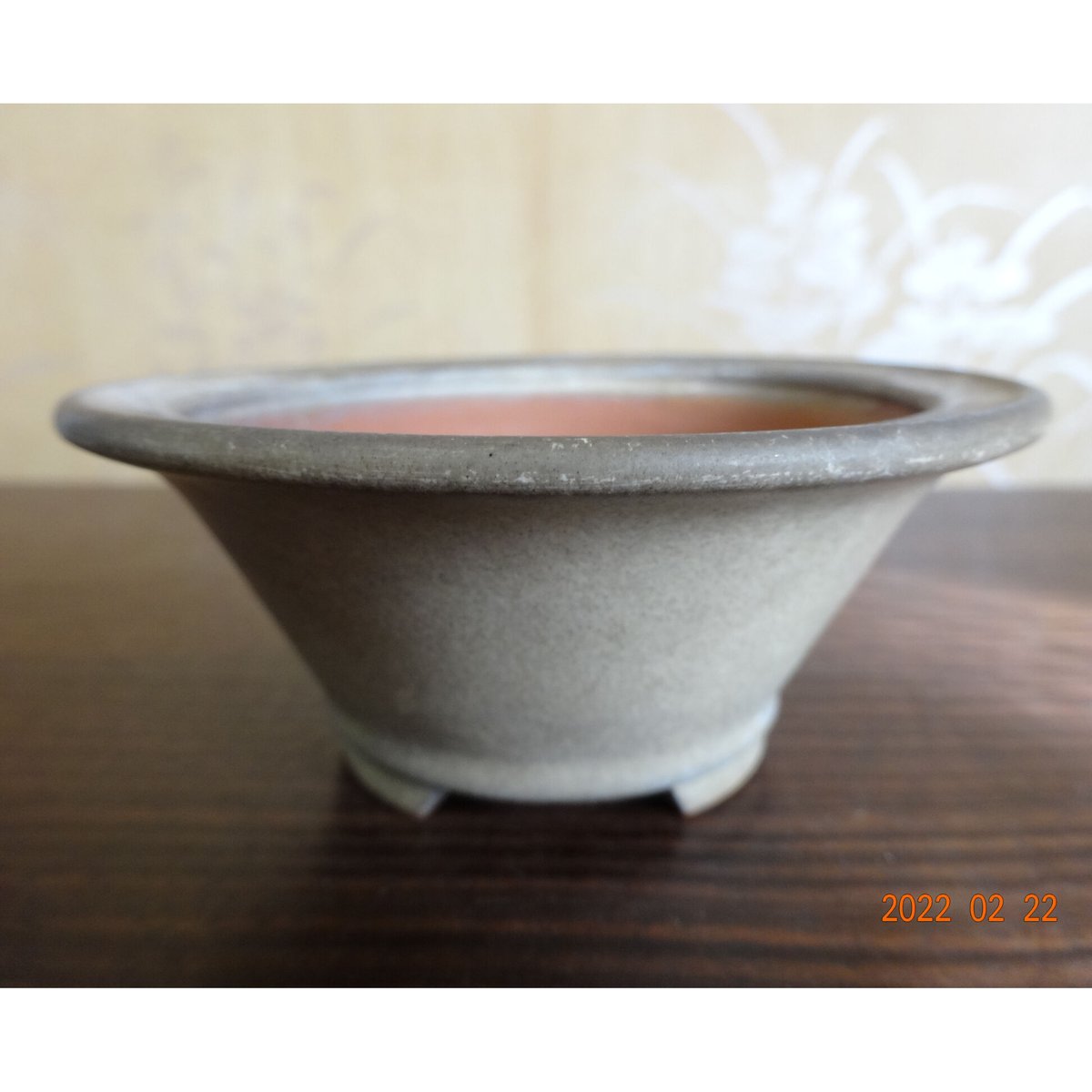 初代　平安　香山　均釉鉢　水盤　盆栽鉢　盆器　樹盆　樹鉢　和鉢　巾15.2cm