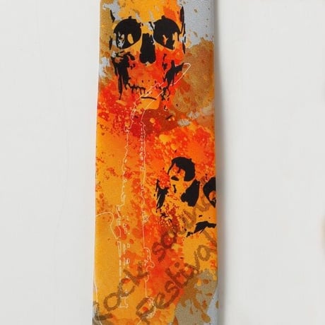 デザインネクタイ DRIP SKULL ORANGE