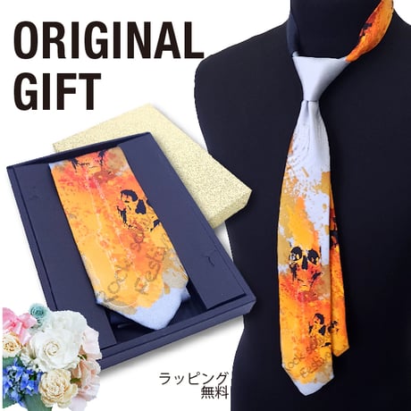 デザインネクタイ DRIP SKULL ORANGE