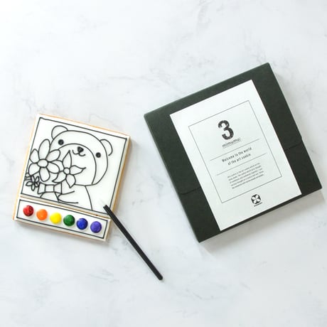 ぬりえクッキー　花束くまちゃん