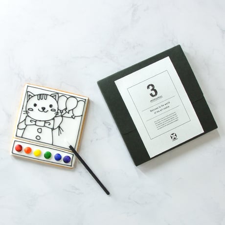 ぬりえクッキー　風船猫ちゃん