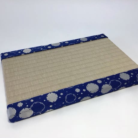 [畳縁]八千代　雪の輪　青　ミニ畳