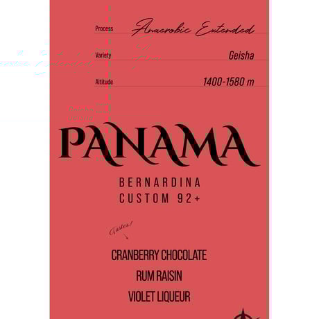 Panama Bernardina Custom 92+, Geisha - Anaerobic Extended