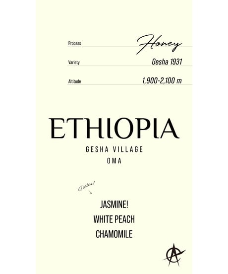 Ethiopia Gesha Village Oma, Gesha 1931 - Honey