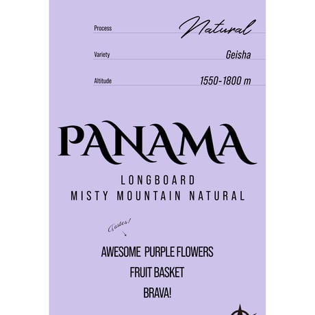 Panama Longboard Misty Mountain, Geisha - Natural