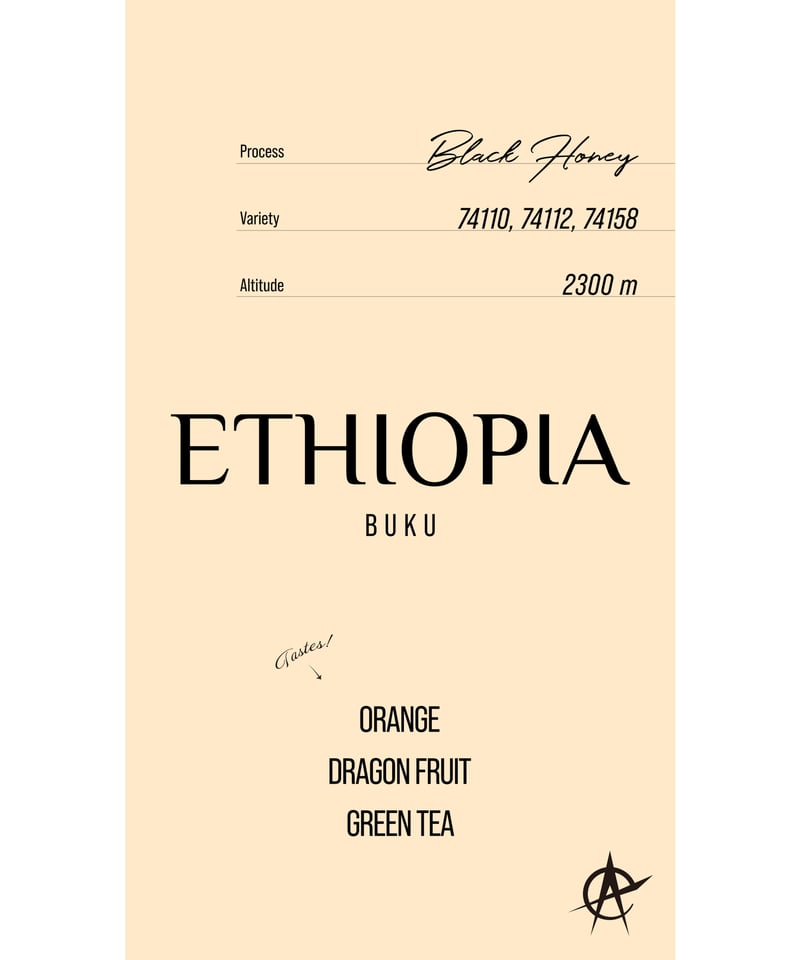 Ethiopia Buku, 74110, 74112, 74158 - Black Hone