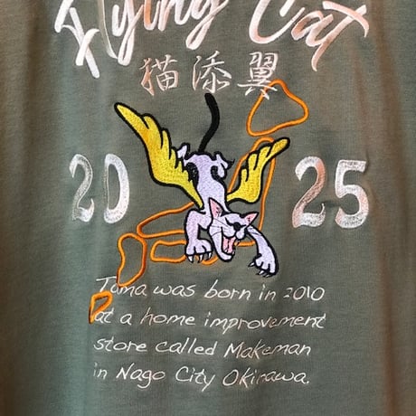 Flyng Cat フライングキャット　オーガニックコットンTシャツ　リーフグリーン