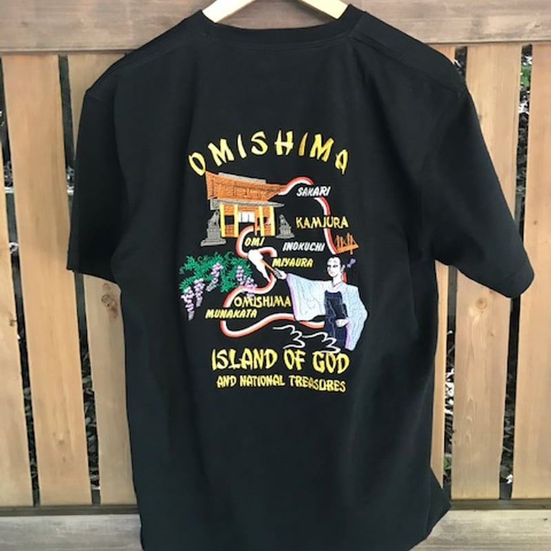 神の島刺繍Tシャツ（ブラック）※廃盤 | しまなみアディクションズ