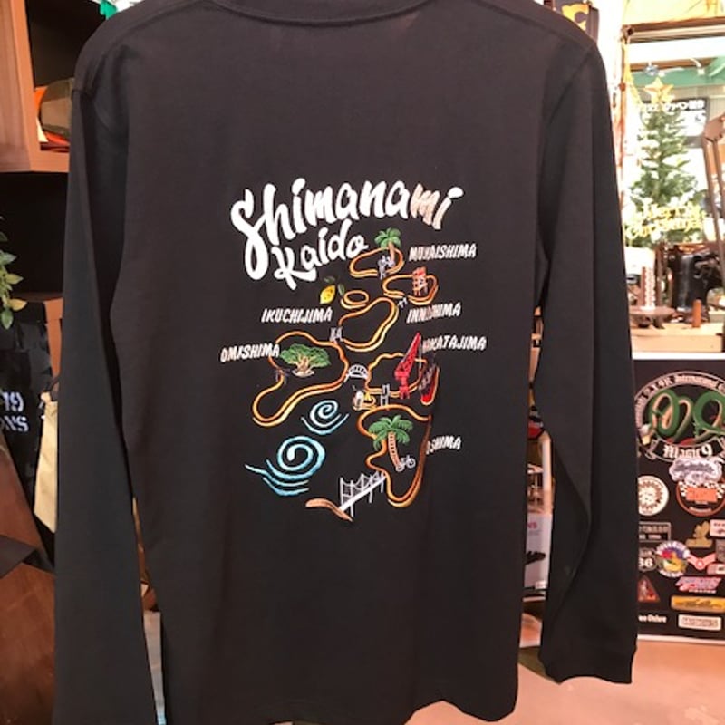 しまなみ刺繍ロングスリーブ Tシャツ（ブラック） | しまなみ