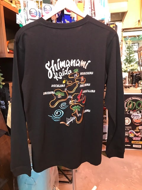 しまなみ刺繍ロングスリーブ Tシャツ（ブラック） | しまなみ