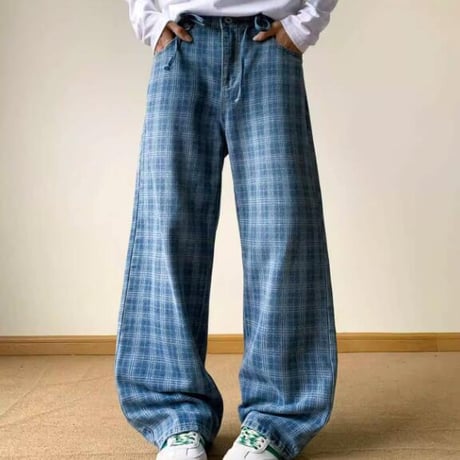 秋冬ボトムス ズボン パンツ   ワイドパンツ  スラックス チェック柄13