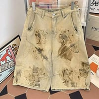 ズボン デニム ジーンズ アメリカン風 ワイドパンツ  ショーツ21