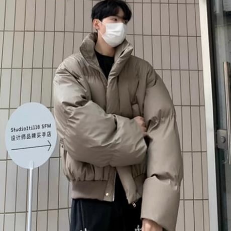 メンズ トップス ジャケット 中綿 アウター フェイクレザー 上着  #36
