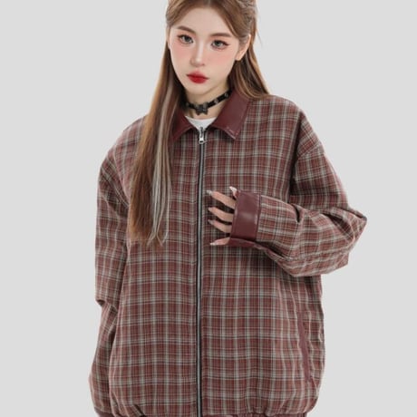 ユニセックス トップス ジャケット アウター PU 両面 リバーシブル #25