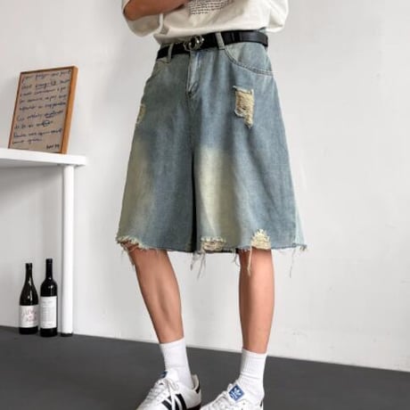 ボトムス ズボン パンツ メンズ ハーフパンツ ダメージ加工 デニム ジーンズ #15