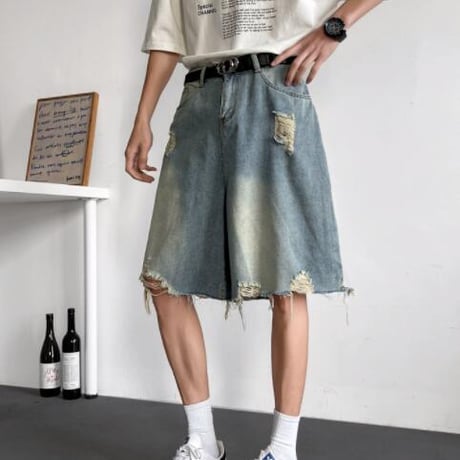 ボトムス ズボン パンツ メンズ ハーフパンツ ダメージ加工 デニム ジーンズ #15