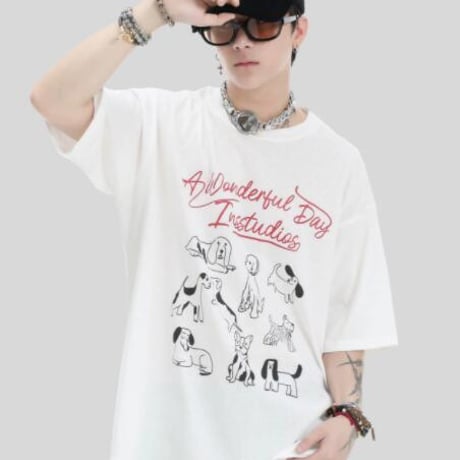 アメリカンレトロ風 Tシャツ プリント入半袖 薄手 夏にピッタリユニセックストップス #12