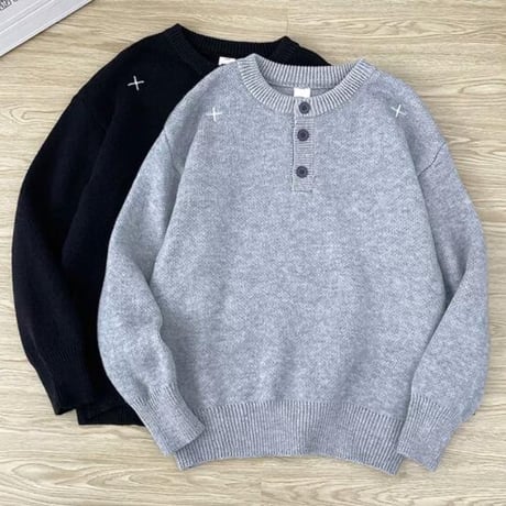 トップス メンズ ニット セーター   ファブリック クルーネック32