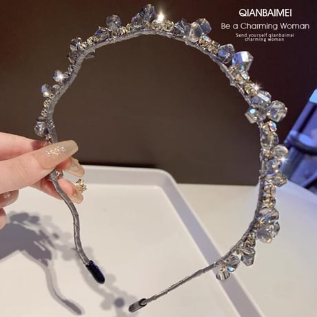 ヘアアクセサリー ヘアアレンジ ヘアバンド カチューシャ 洗顔用バンド ストーン ビース きらきら