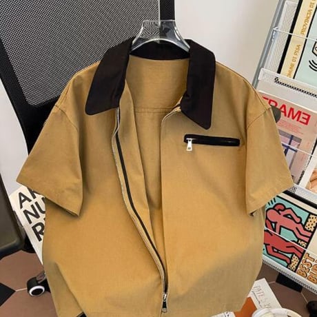 トップス シャツ 半袖  カジュアルシャツ レイヤード メンズ アメリカン風36
