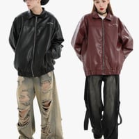 ユニセックス トップス ジャケット アウター PU 両面 リバーシブル #25