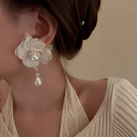 ファッション小物 レディース ピアス ジュエリー ハンドメイド  飾り物 上品 フラワー