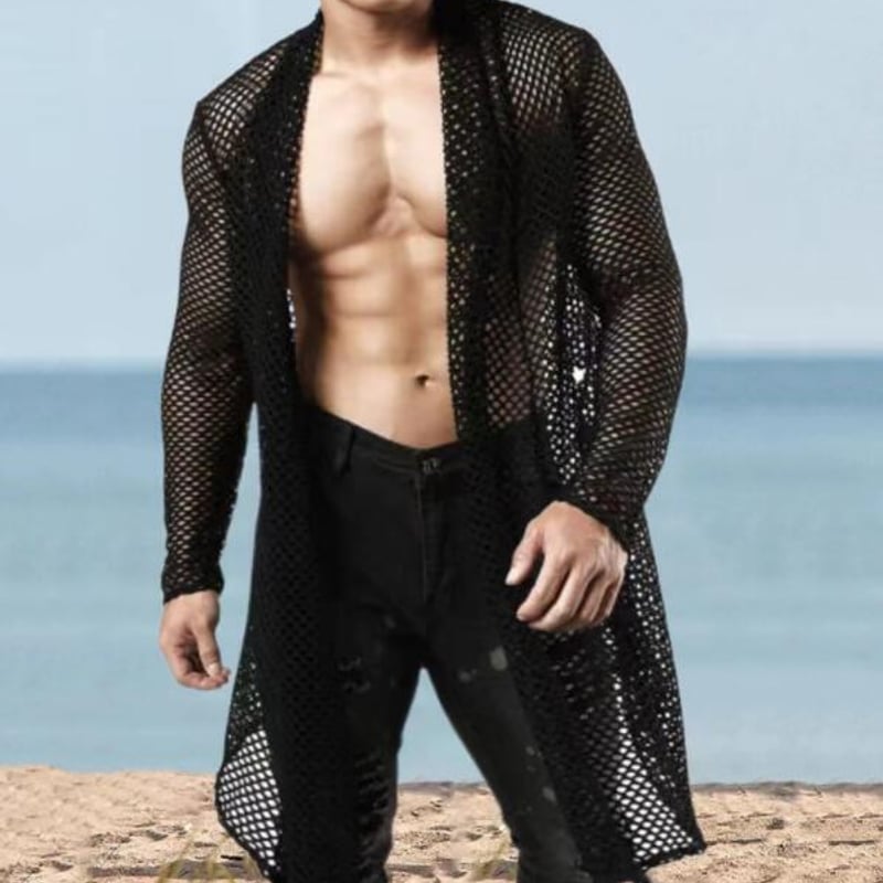 メンズ トップス シャツ メッシュ シースルー アウター 夏 | FRYメンズ