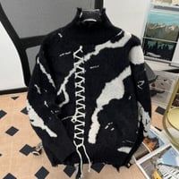 トップス ニット セーター ハイネック ダメージ加工 毛糸 秋冬6