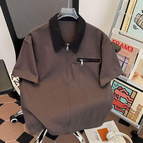 トップス シャツ 半袖  カジュアルシャツ レイヤード メンズ アメリカン風36