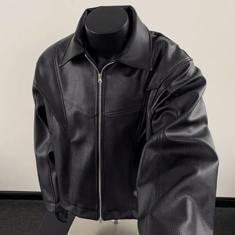 トップス メンズ アウター 上着 ジャケット フェイクレザー #40
