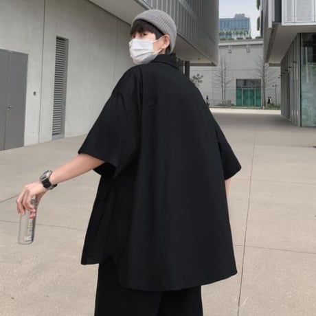 メンズ トップス シャツ 半袖 カジュアル 無地 カジュアルシャツ