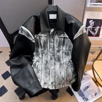 トップス アメリカン風 アウター ジャケット  PU 切替 古着風 メンズ16