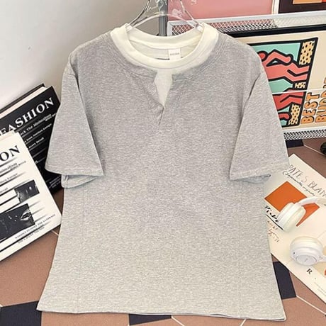 トップス メンズ Tシャツ クルーネック 半袖 アメカジ レイヤード #11
