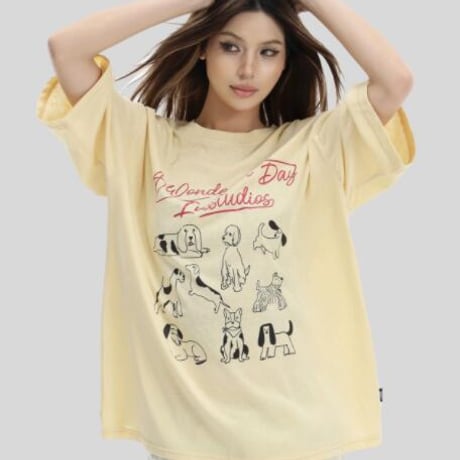 アメリカンレトロ風 Tシャツ プリント入半袖 薄手 夏にピッタリユニセックストップス #12