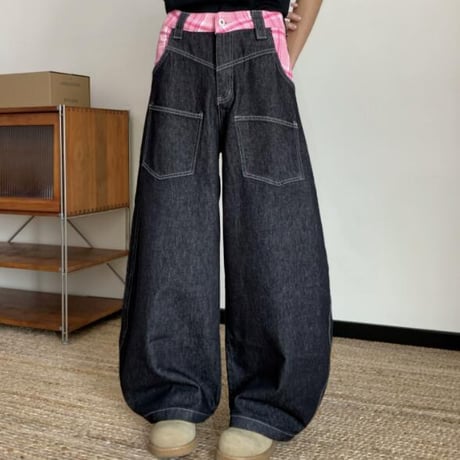 ズボン デニム ジーンズ アメリカン風 ワイドパンツ  パンツ10