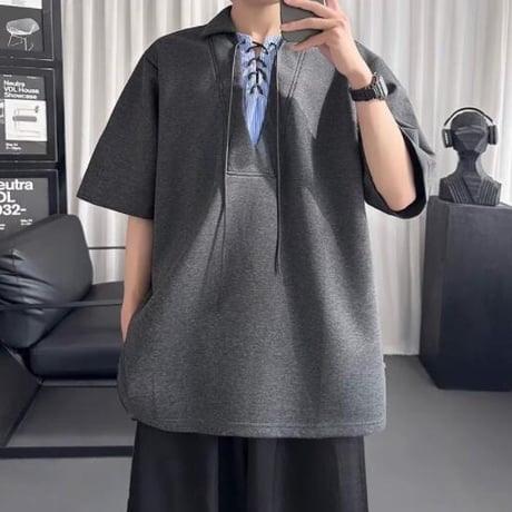 トップス メンズ Tシャツ 半袖 ブラウス ポロシャツ レイヤード10