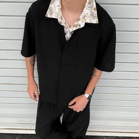 シャツ レイヤード Tシャツ 半袖 個性的 メンズトップス30