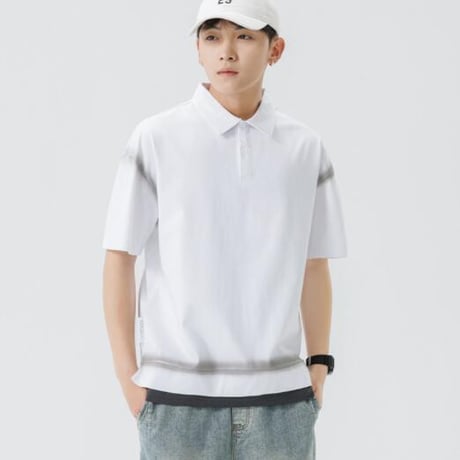 トップス Tシャツ 半袖 ブラウス ポロシャツ レイヤード #38