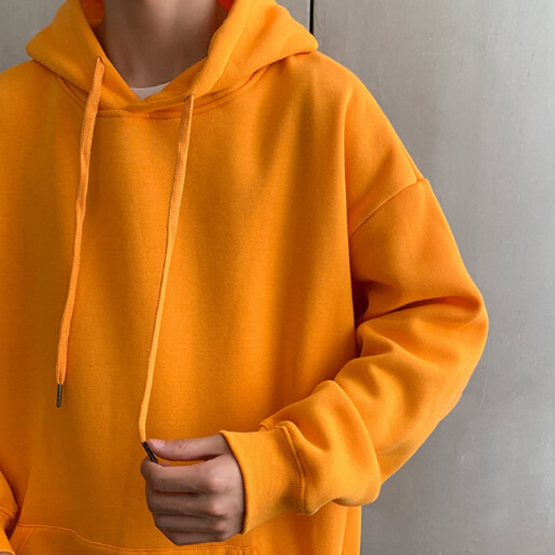 美品／フード付きスウェット オレンジ色 美品／フード付きスウェット オレンジ色