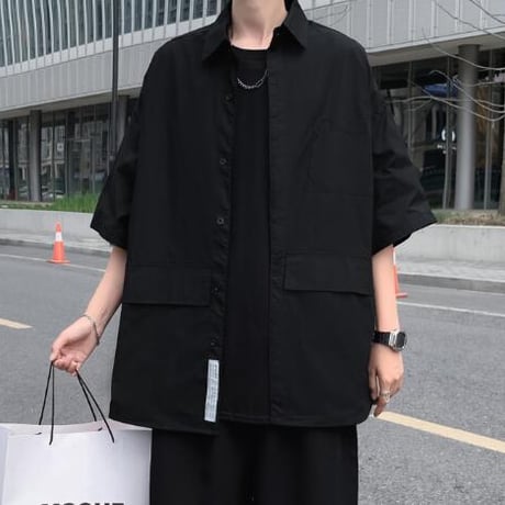 メンズ トップス シャツ 半袖 カジュアル 無地 カジュアルシャツ