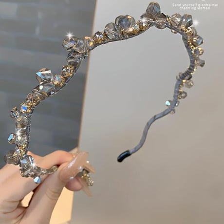 ヘアアクセサリー ヘアアレンジ ヘアバンド カチューシャ 洗顔用バンド ストーン ビース きらきら