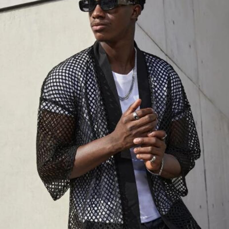 メンズ トップス シャツ メッシュ シースルー アウター 夏 | FRYメンズ