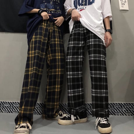 おしゃれ 男女 ボトムス ズボン パンツ チェック柄 レトロ