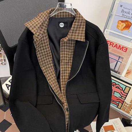 秋冬トップス メンズ ジャケット レイヤード アウター21