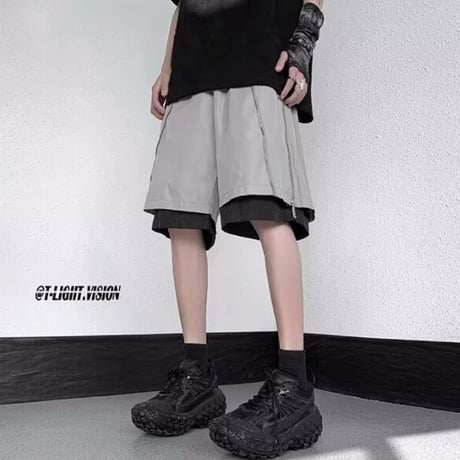 アメリカン風 ハーフパンツ ショーツ レイヤード ワークウェア カーゴパンツ メンズ26
