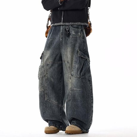 秋冬ボトムス ズボン パンツ メンズ ワイドパンツ デニム ジーンズ8