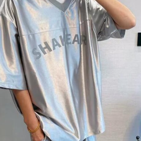 レトロTシャツ 半袖 メッシュ Ｖネック メンズトップス2