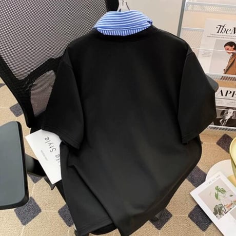 トップス メンズ Tシャツ 半袖 ブラウス レイヤード #25