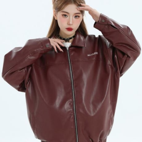 ユニセックス トップス ジャケット アウター PU 両面 リバーシブル #25